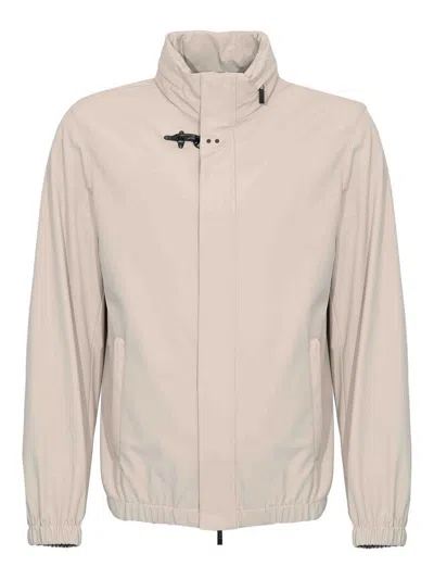 Fay Short Travel Bomber Jacket In Neutral