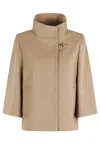 Fay Structured Jacket With Pockets And High Collar In Brown