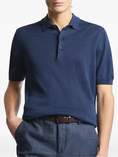 Fay Short-sleeve Polo Shirt In Blue
