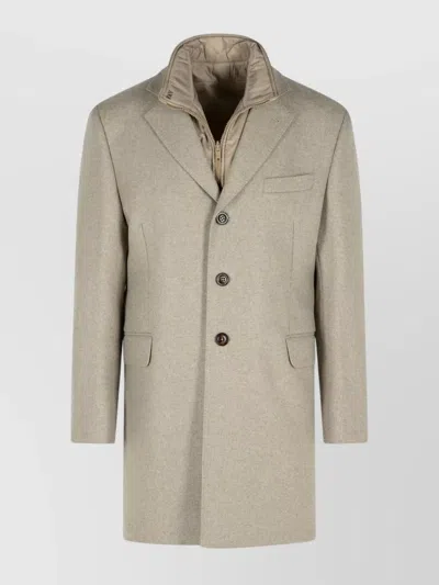 FAY 'SIMPLE' NOTCH LAPEL COAT WITH FLAP POCKETS