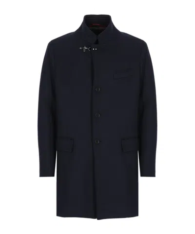 Fay Single-breasted Coat In Black