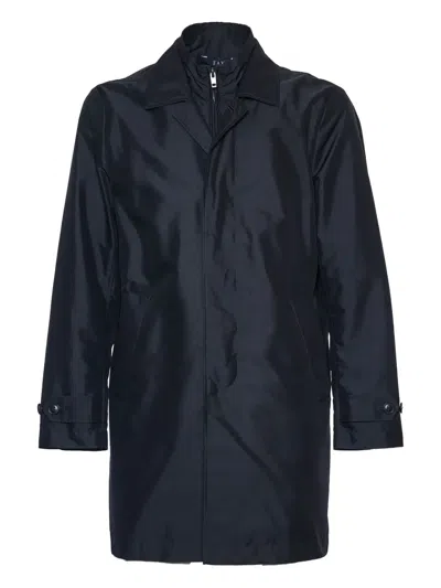Fay Single-breasted Coat In Blue