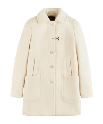 Fay Single-breasted Coat In Nude