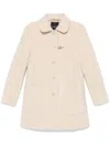 Fay Single-breasted Coat In White