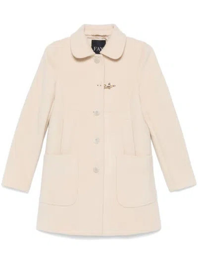 Fay Single-breasted Coat In White