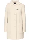 Fay Single-breasted Coat In White