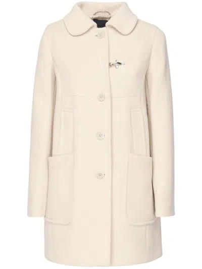 Fay Single-breasted Coat In White