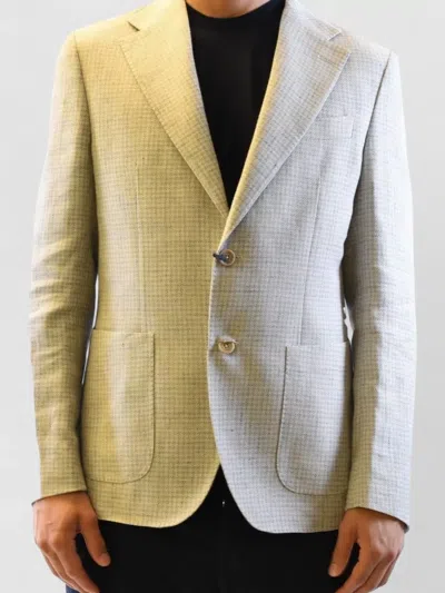 Fay Single Breasted Jacket Notch Lapel Buttons In White