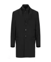 Fay Double-breasted Stand-up Collar Padded Coat In Black