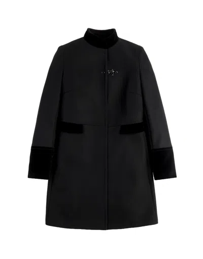 FAY SINGLE-BREASTED WOOL BLEND COAT WITH DESIGN