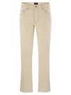 Fay Skinny Stretch Cotton Denim Trousers In Neutral