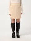 Fay Short Skirt With Boucle Details In Nude
