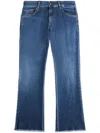 Fay Sky Blue Flared Jeans With Concealed Fly And Appliqué Logo