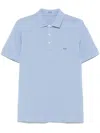 Fay Sky Blue Polo With Short Button Fastening In Blue