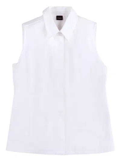 Fay Sleeveless Shirt In White