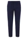 Fay Blue Stretch Cotton Blend Trousers