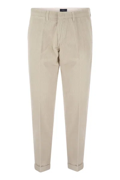 Fay Slim Corduroy Trousers In Brown