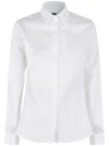 Fay Fitted Long-sleeve Shirt In 白色