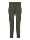 Fay Slim Fit Cotton Gabardine Trousers In Multi