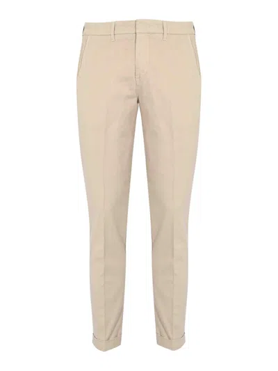 Fay Slim Fit Cotton Gabardine Trousers In Multi