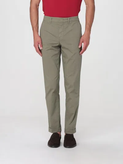 Fay Slim Fit Stretch Cotton Trousers In Green
