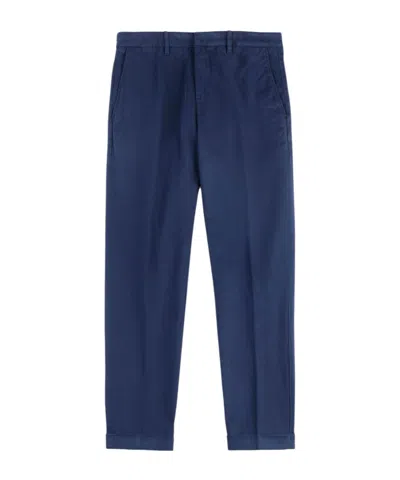 Fay Slim Pants In Gabardine In Blue
