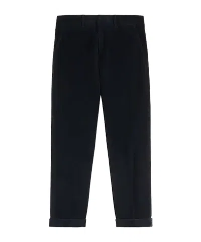 Fay Slim Pants In Velvet In Blue