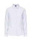 Fay Slim Striped Cotton Shirt In Blu