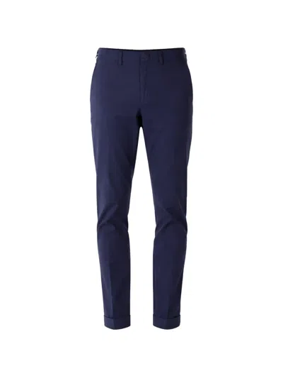 Fay Slim-fit Turn-up Trousers In Blue