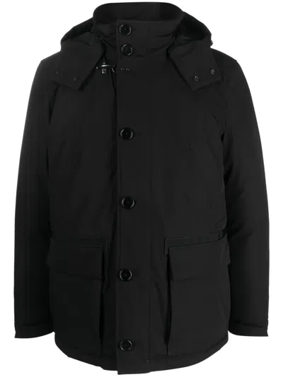 Fay Slouch-hood Padded Jacket In Black