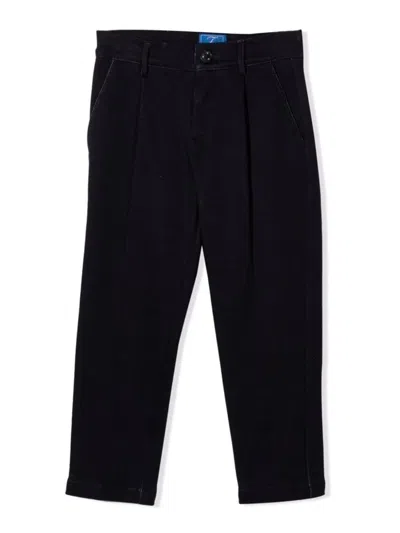 Fay Slouchy Cotton Blend Trousers In Blue