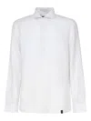 Fay Spread-collar Cotton Polo Shirt In White