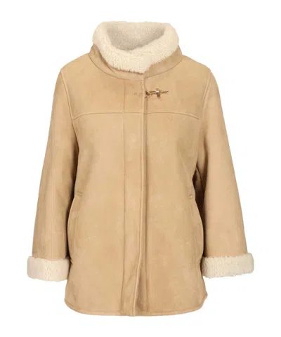 FAY STAND COLLAR LEATHER JACKET