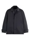 Fay Stand Up-collar Button-up Jacket In Blue