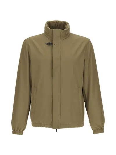 Fay Stand-collar Jacket In Brown