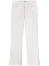 Fay Straight-leg Beige Pants With Flared Hem In White