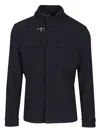 Fay Stretch Cotton And Wool Short Field Jacket Jackets Blue