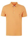 Fay Polo Db Collar Piquet Polo In Orange