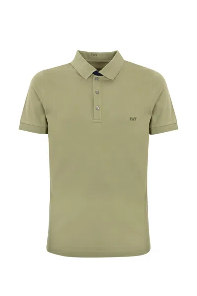 Fay Cotton Polo T-shirt In Green