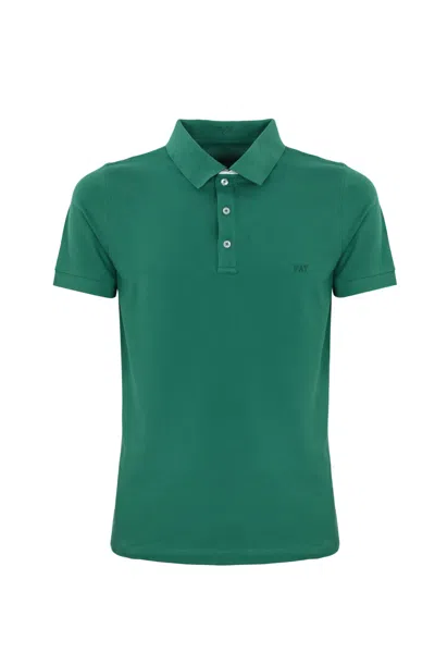 Fay Stretch Cotton Polo Shirt In Verde
