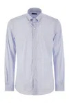 Fay Stretch Cotton Shirt In Blue