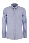 Fay Men Stretch Cotton Shirt In Blue