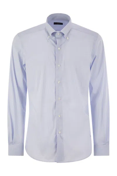 Tシャツ・カットソー Fay Stretch poplin shirt with French collar Fay Stretch Poplin Shirt With French Collar In Blue | ModeSens
