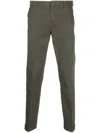 Fay Stretch-cotton Tapered Chino Trousers In Green