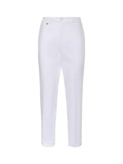 Fay Stretch Cotton Trousers In White