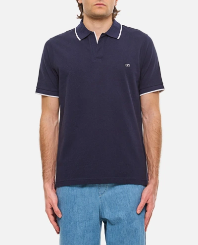 Fay Stretch Country Club Polo In Blue