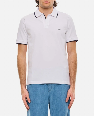 Fay Stretch Country Club Polo In White