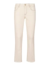 FAY STRETCH DENIM JEANS CREAM ZIP ICONIC HEM