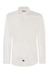 Fay Men Stretch French Collar Shirt In White