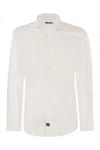 Fay Men Stretch French Collar Shirt In White